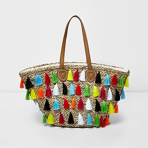 jacques-vertuk Beige multicolour tassel large beach bag 699895 women Bags / Purses Shopper & Tote Bags jacques-vertuk Beige multicolour tassel large beach bag 699895 women Bags / Purses Shopper & Tote Bags