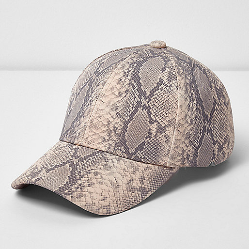 jacques-vertuk Beige snake print baseball cap 698620 women Accessories