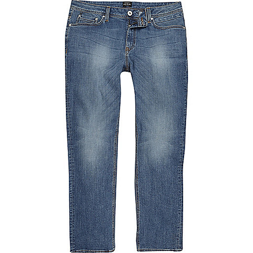 jacques-vertuk Big and Tall blue Dean straight leg jeans 300011 men Jeans Straight Jeans