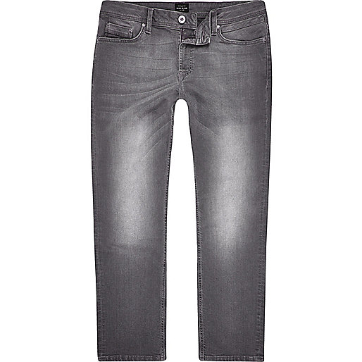 jacques-vertuk Big and Tall grey Dean straight leg jeans 299826 men Jeans Straight Jeans
