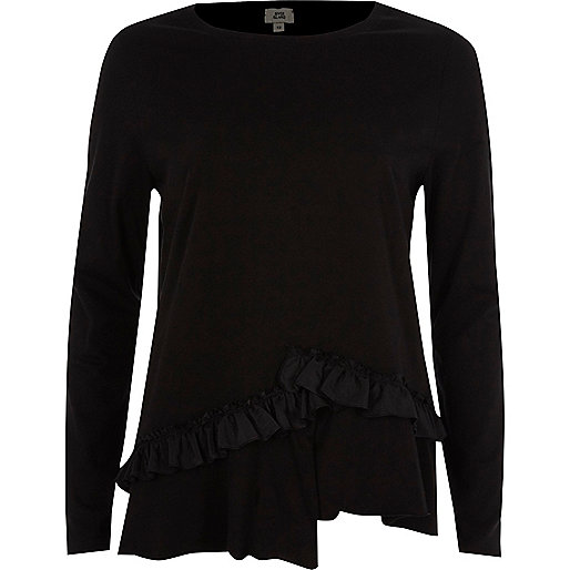river island plus size jackets,I jacques-vertuk Black asymmetric frill long sleeve T-shirt Plain T-Shirts / Tanks T-Shirts & Tanks Tops women river island plus size jackets,I jacques-vertuk Black asymmetric frill long sleeve T-shirt Plain T-Shirts / Tanks T-Shirts & Tanks Tops women