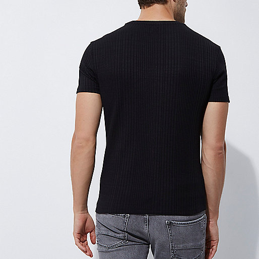 river island westfield,Sale Tops jacques-vertuk Black chunky rib muscle fit crew neck T-shirt T-shirts T-Shirts / Tanks men river island westfield,Sale Tops jacques-vertuk Black chunky rib muscle fit crew neck T-shirt T-shirts T-Shirts / Tanks men