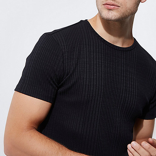 river island westfield,Sale Tops jacques-vertuk Black chunky rib muscle fit crew neck T-shirt T-shirts T-Shirts / Tanks men river island westfield,Sale Tops jacques-vertuk Black chunky rib muscle fit crew neck T-shirt T-shirts T-Shirts / Tanks men