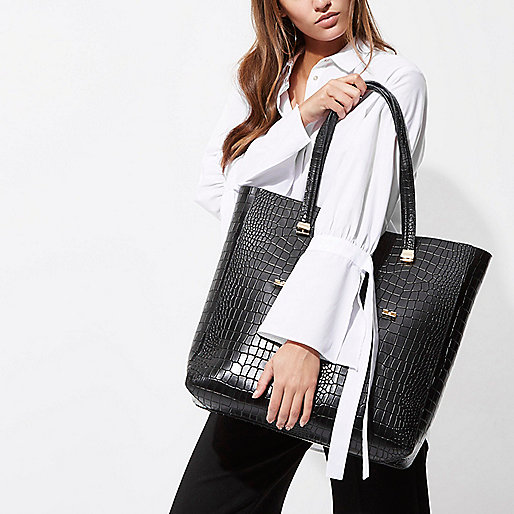 river island chain shoes,jacques-vertuk UK Sale Black croc embossed leather tote bag women 705144 river island chain shoes,jacques-vertuk UK Sale Black croc embossed leather tote bag women 705144