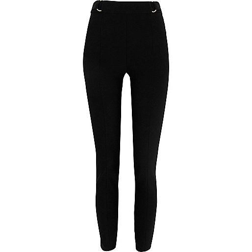 jacques-vertuk Black D-ring skinny high waisted pants 703573 women Trousers Skinny Trousers
