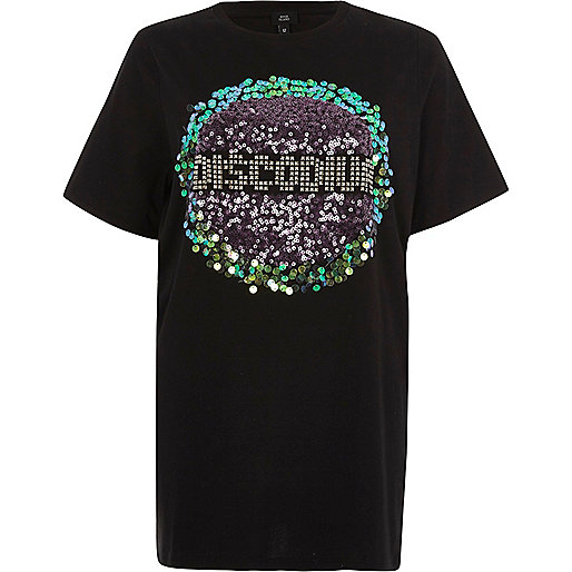 jacques-vertuk Black 'disco' sequin boyfriend T-shirt 707755 women Tops T-Shirts & Vests Print T-Shirts / Vests jacques-vertuk Black 'disco' sequin boyfriend T-shirt 707755 women Tops T-Shirts & Vests Print T-Shirts / Vests