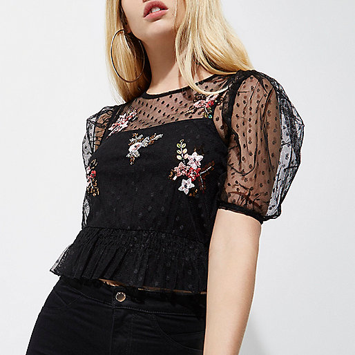 river island double breasted coat,jacques-vertuk Sale Black dobby mesh embroidered puff sleeve top women 704049 river island double breasted coat,jacques-vertuk Sale Black dobby mesh embroidered puff sleeve top women 704049