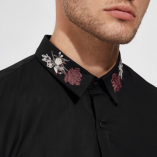 river island the gyle,jacques-vertuk Ireland Shoes Black embroidered collar muscle fit shirt Long Sleeve Shirts Shirts men river island the gyle,jacques-vertuk Ireland Shoes Black embroidered collar muscle fit shirt Long Sleeve Shirts Shirts men
