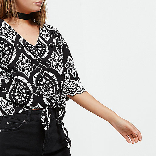 river island padded jacket,jacques-vertuk UK Black embroidery print tie front crop top women 697646 river island padded jacket,jacques-vertuk UK Black embroidery print tie front crop top women 697646