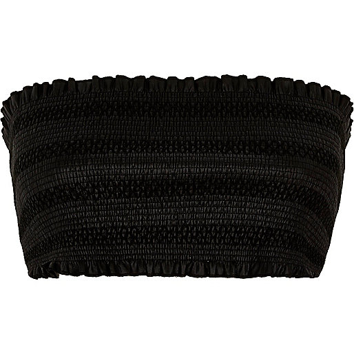 jacques-vertuk Black faux leather shirred bandeau crop top 703992 women Tops Crop Tops / Bralets jacques-vertuk Black faux leather shirred bandeau crop top 703992 women Tops Crop Tops / Bralets