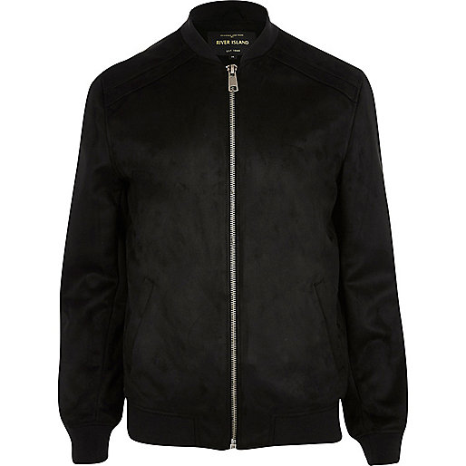 jacques-vertuk Black faux suede bomber jacket 294580 men Coats / Jackets