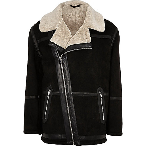 jacques-vertuk Black fleece collar faux suede jacket 299815 men Coats / Jackets Jackets