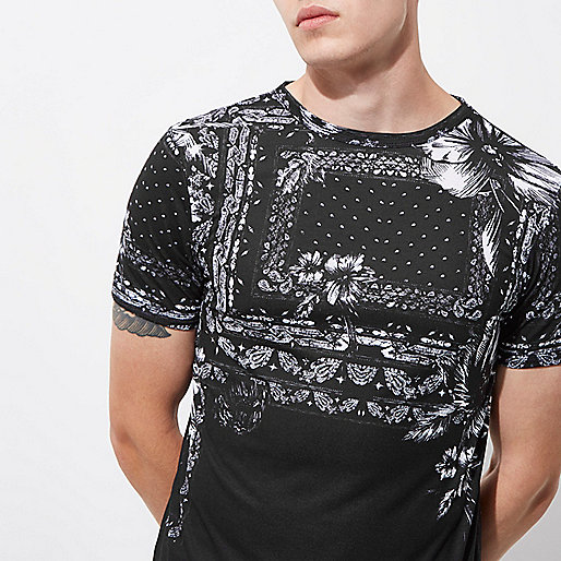 river island flight bag,jacques-vertuk Outlet Black floral bandana print muscle fit T-shirt men 303977 river island flight bag,jacques-vertuk Outlet Black floral bandana print muscle fit T-shirt men 303977