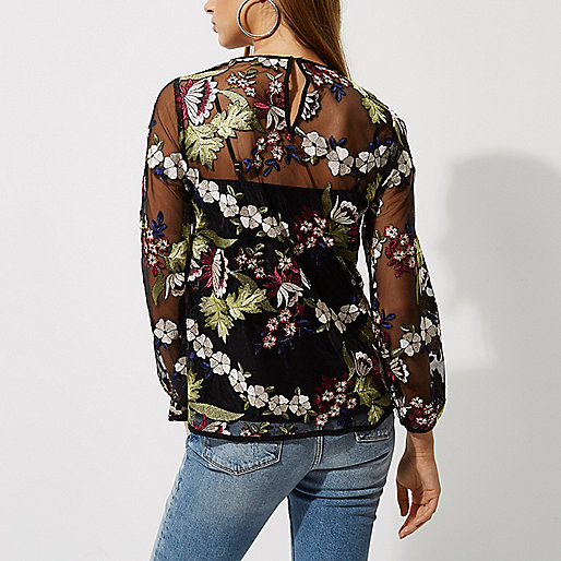 cowboy boots river island,jacques-vertuk London Black floral embroidered mesh long sleeve top women 708973 cowboy boots river island,jacques-vertuk London Black floral embroidered mesh long sleeve top women 708973
