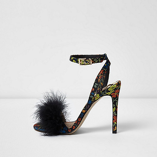 jacques-vertuk Black floral fluffy barely there sandals 703294 women Shoes / Boots Sandals jacques-vertuk Black floral fluffy barely there sandals 703294 women Shoes / Boots Sandals