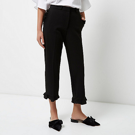 river island espadrilles,jacques-vertuk Outlet Black frill hem cropped straight leg pants women 701106 river island espadrilles,jacques-vertuk Outlet Black frill hem cropped straight leg pants women 701106