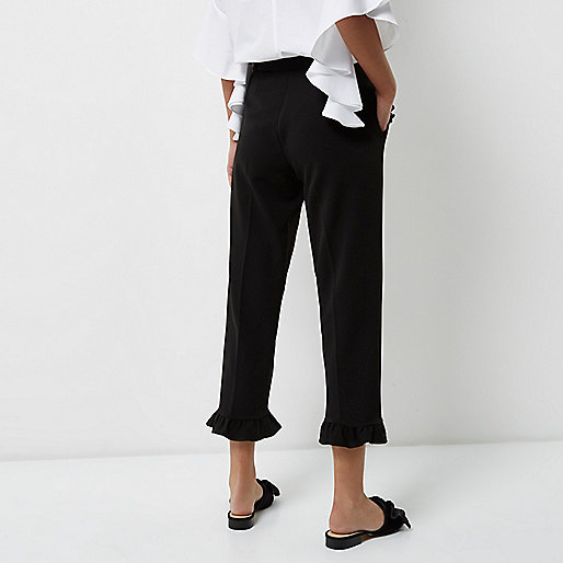 river island espadrilles,jacques-vertuk Outlet Black frill hem cropped straight leg pants women 701106 river island espadrilles,jacques-vertuk Outlet Black frill hem cropped straight leg pants women 701106