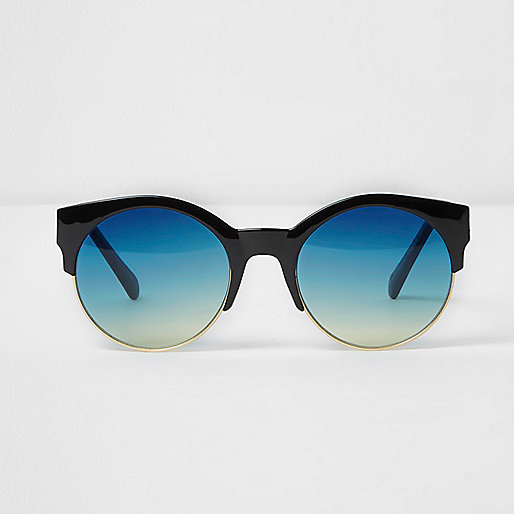 jacques-vertuk Black half frame blue lenses sunglasses 704516 women Sunglasses Retro Sunglasses jacques-vertuk Black half frame blue lenses sunglasses 704516 women Sunglasses Retro Sunglasses