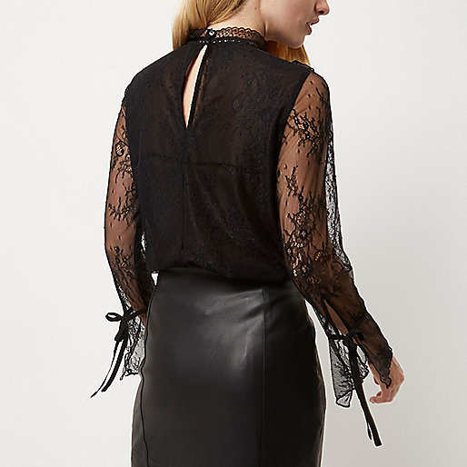 river island animal print maxi dress,Shop Online At jacques-vertuk Black lace frill flared sleeve top Tops Sale women river island animal print maxi dress,Shop Online At jacques-vertuk Black lace frill flared sleeve top Tops Sale women