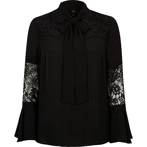 life on the island river island,jacques-vertuk Stores Black lace insert flared sleeve blouse women 704474 life on the island river island,jacques-vertuk Stores Black lace insert flared sleeve blouse women 704474