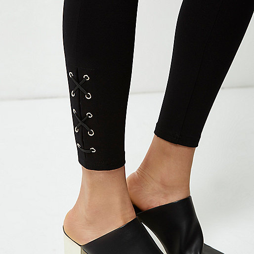 next river island,jacques-vertuk Ireland Black lace-up eyelet hem leggings women 700232 next river island,jacques-vertuk Ireland Black lace-up eyelet hem leggings women 700232
