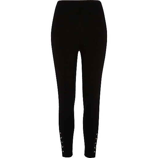 next river island,jacques-vertuk Ireland Black lace-up eyelet hem leggings women 700232 next river island,jacques-vertuk Ireland Black lace-up eyelet hem leggings women 700232
