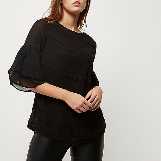 cream river island boots,jacques-vertuk Sale Black layered frill sleeve top women 695006 cream river island boots,jacques-vertuk Sale Black layered frill sleeve top women 695006