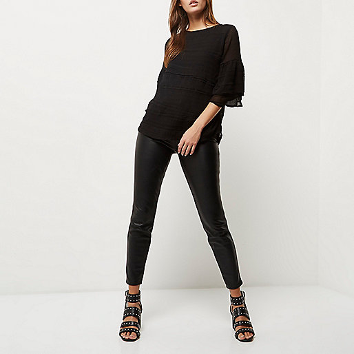 cream river island boots,jacques-vertuk Sale Black layered frill sleeve top women 695006 cream river island boots,jacques-vertuk Sale Black layered frill sleeve top women 695006