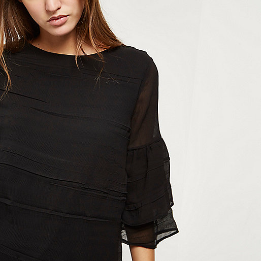 cream river island boots,jacques-vertuk Sale Black layered frill sleeve top women 695006 cream river island boots,jacques-vertuk Sale Black layered frill sleeve top women 695006