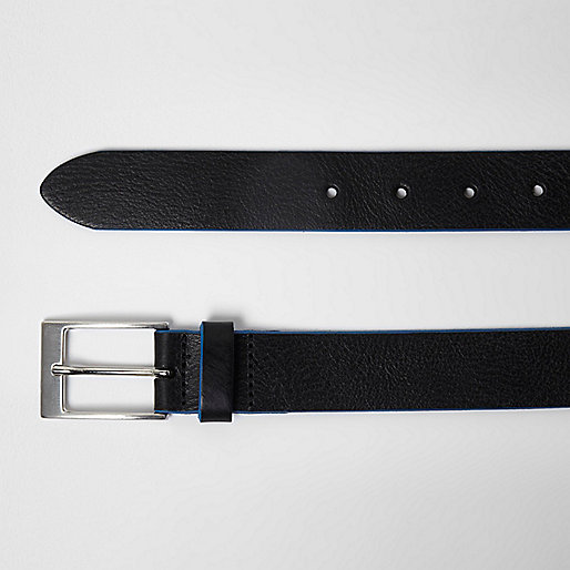 river island prom,Island Dresses Online Black leather blue edge buckle belt Belts Accessories men river island prom,Island Dresses Online Black leather blue edge buckle belt Belts Accessories men