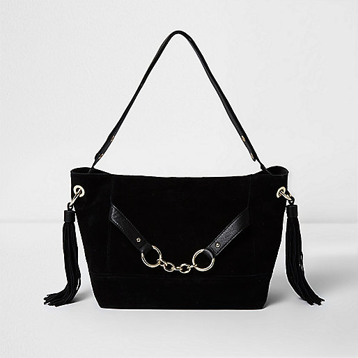 jacques-vertuk Black leather chain front slouch bucket bag 703381 women Bags / Purses Shoulder Bags jacques-vertuk Black leather chain front slouch bucket bag 703381 women Bags / Purses Shoulder Bags