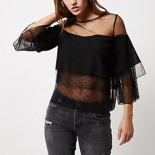 river island ecru jeans,jacques-vertuk Online Black mesh layered frill top women 696010 river island ecru jeans,jacques-vertuk Online Black mesh layered frill top women 696010