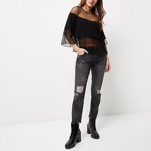 river island ecru jeans,jacques-vertuk Online Black mesh layered frill top women 696010 river island ecru jeans,jacques-vertuk Online Black mesh layered frill top women 696010