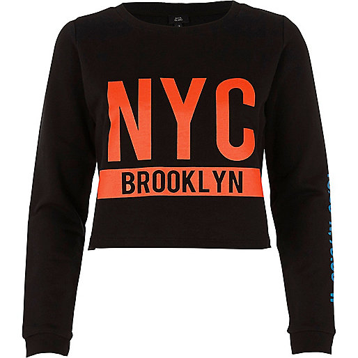 jacques-vertuk Black ‘NYC Brooklyn’ crew neck sweatshirt 708488 women Tops Hoodies / Sweatshirts jacques-vertuk Black ‘NYC Brooklyn’ crew neck sweatshirt 708488 women Tops Hoodies / Sweatshirts