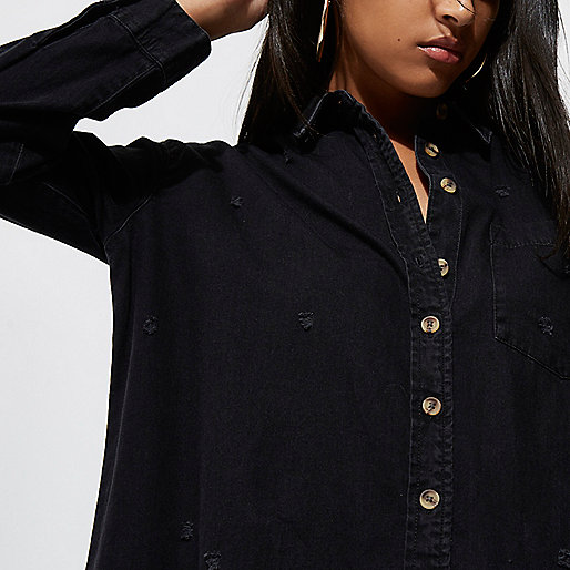 river island skinny stretch jeans,jacques-vertuk London Black oversized ripped hem denim shirt women 704911 river island skinny stretch jeans,jacques-vertuk London Black oversized ripped hem denim shirt women 704911