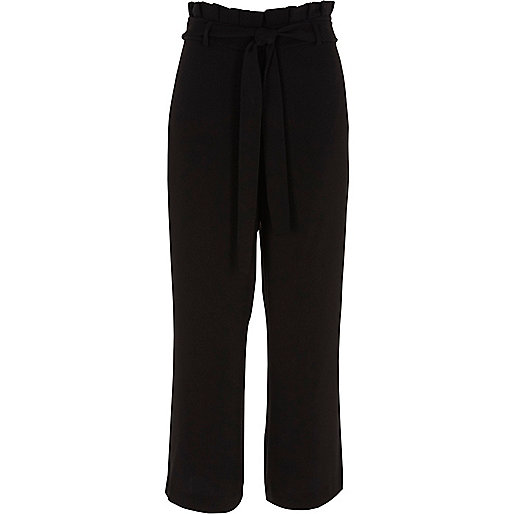jacques-vertuk Black pleated trim belted culottes 707609 women Trousers Cropped Trousers jacques-vertuk Black pleated trim belted culottes 707609 women Trousers Cropped Trousers