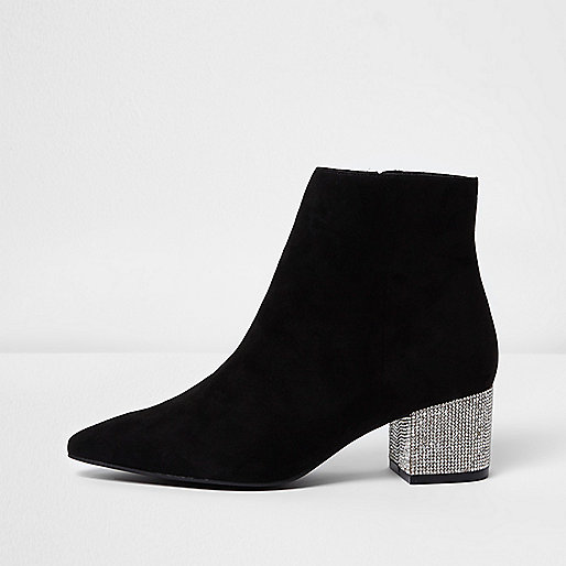 jacques-vertuk Black pointed embellished block heel boots 706979 women Shoes / Boots Boots jacques-vertuk Black pointed embellished block heel boots 706979 women Shoes / Boots Boots