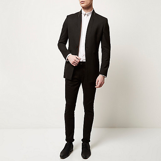 river island bags outlet,jacques-vertuk London Black reverse lapel longline blazer men 290275 river island bags outlet,jacques-vertuk London Black reverse lapel longline blazer men 290275