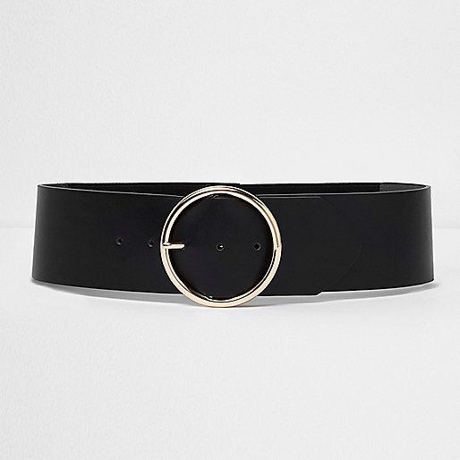 jacques-vertuk Black round buckle elasticated waist belt 704066 women Accessories Belts