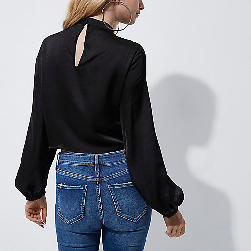 river island bridesmaid dresses,jacques-vertuk Outlet Black satin tie front long sleeve crop top women 706658 river island bridesmaid dresses,jacques-vertuk Outlet Black satin tie front long sleeve crop top women 706658