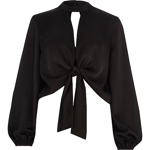 river island bridesmaid dresses,jacques-vertuk Outlet Black satin tie front long sleeve crop top women 706658 river island bridesmaid dresses,jacques-vertuk Outlet Black satin tie front long sleeve crop top women 706658