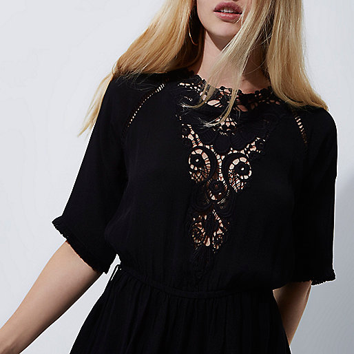 river island christmas,jacques-vertuk UK Black short sleeve embroidered top women 704566 river island christmas,jacques-vertuk UK Black short sleeve embroidered top women 704566