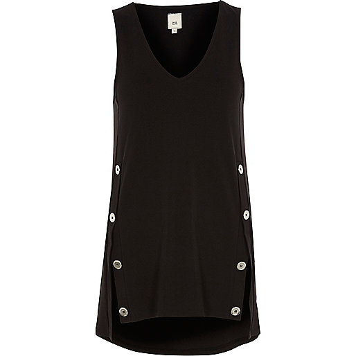 jacques-vertuk Black split button sleeveless top 707004 women Tops Cami / Sleeveless Tops jacques-vertuk Black split button sleeveless top 707004 women Tops Cami / Sleeveless Tops