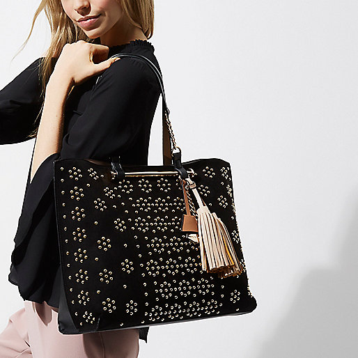 grey slippers river island,Riverieland Black studded winged chain tote bag Shopper & Tote Bags Bags / Purses women grey slippers river island,Riverieland Black studded winged chain tote bag Shopper & Tote Bags Bags / Purses women