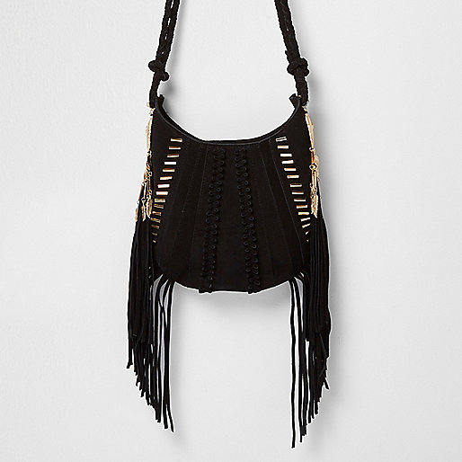 jacques-vertuk Black suede fringe jewel cross body bag 700302 women Bags / Purses Cross Body Bags jacques-vertuk Black suede fringe jewel cross body bag 700302 women Bags / Purses Cross Body Bags