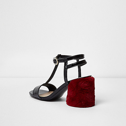 river island wedge sandals for women,Island River Shop Black T-bar red fur block heel sandals Sandals Shoes / Boots women river island wedge sandals for women,Island River Shop Black T-bar red fur block heel sandals Sandals Shoes / Boots women