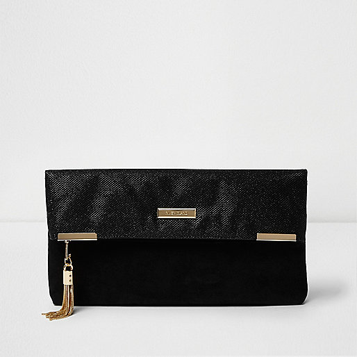 jacques-vertuk Black tassel detail foldover clutch bag 708816 women Bags / Purses Clutch Bags jacques-vertuk Black tassel detail foldover clutch bag 708816 women Bags / Purses Clutch Bags