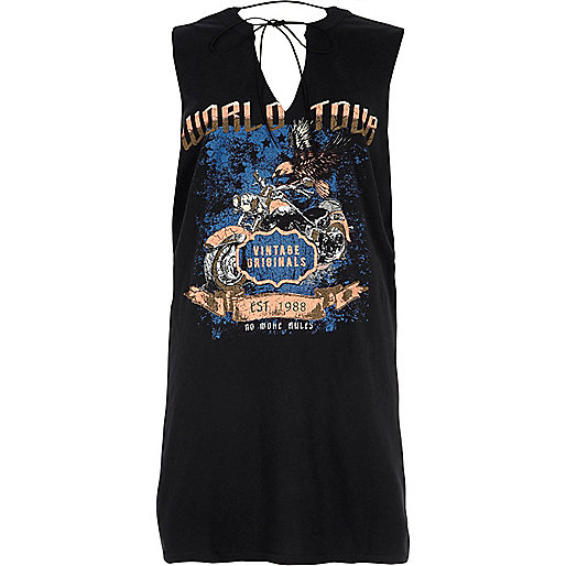 jacques-vertuk Black tie neck rock band print tank top 710066 women Tops T-Shirts & Vests Print T-Shirts / Vests jacques-vertuk Black tie neck rock band print tank top 710066 women Tops T-Shirts & Vests Print T-Shirts / Vests