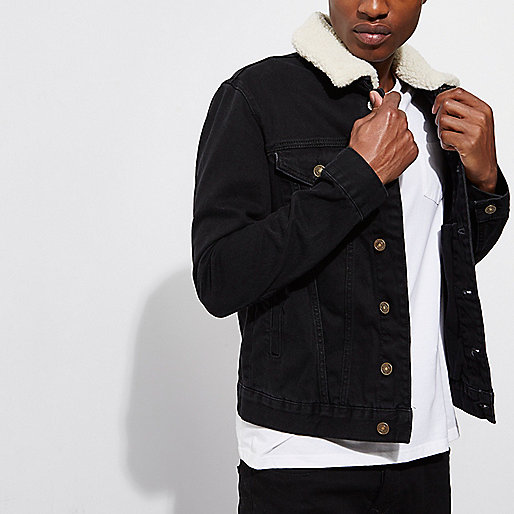 river island black wool coat,Island River Shop Black washed fleece lined denim jacket Jackets Coats / Jackets men river island black wool coat,Island River Shop Black washed fleece lined denim jacket Jackets Coats / Jackets men
