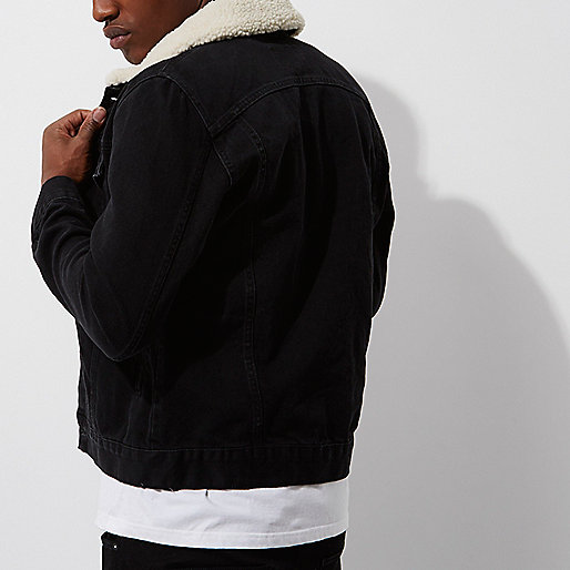 river island black wool coat,Island River Shop Black washed fleece lined denim jacket Jackets Coats / Jackets men river island black wool coat,Island River Shop Black washed fleece lined denim jacket Jackets Coats / Jackets men